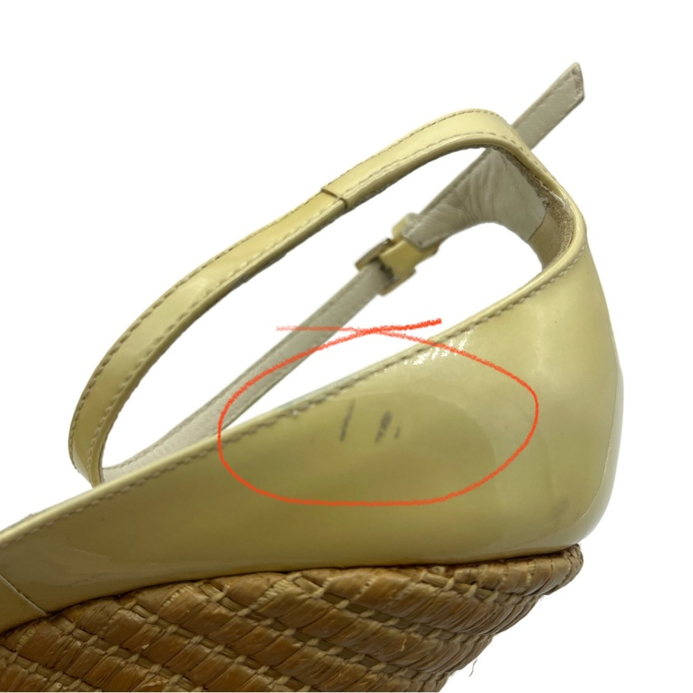 GUCCI ESPADRILLES in PALE YELLOW PATENT LEATHER - Picture 7 of 9